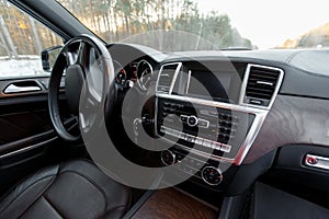 Simple yet stylish and balanced interior of a modern car