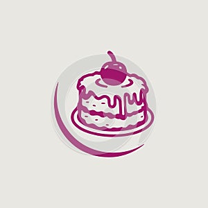 simple and stylish logo that symbolically uses a cake