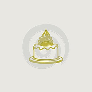 simple and stylish logo that symbolically uses a cake
