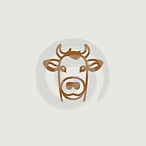a simple and stylish logo that symbolically uses a cow