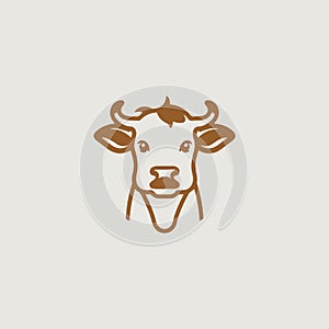 a simple and stylish logo that symbolically uses a cow