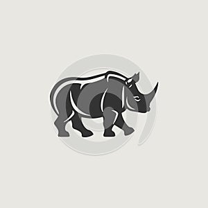 simple and stylish logo that symbolically uses a rhinoceros