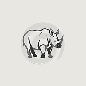 simple and stylish logo that symbolically uses a rhinoceros