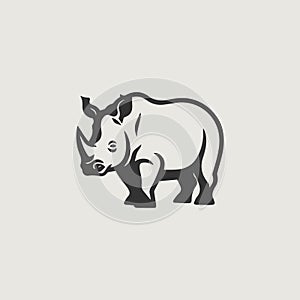 simple and stylish logo that symbolically uses a rhinoceros