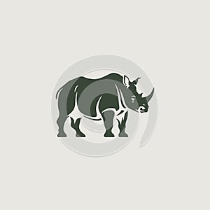 simple and stylish logo that symbolically uses a rhinoceros