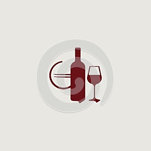 simple and stylish logo that symbolically uses wine