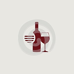 simple and stylish logo that symbolically uses wine