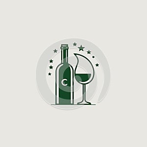 simple and stylish logo that symbolically uses wine