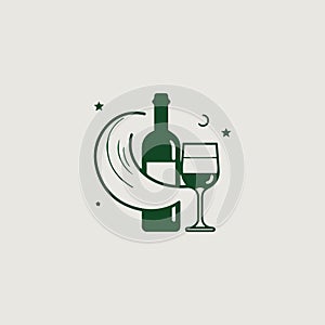 simple and stylish logo that symbolically uses wine