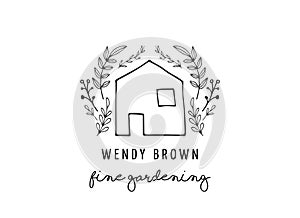 Simple and stylish modern logo and illustration, house vector hand drawn element