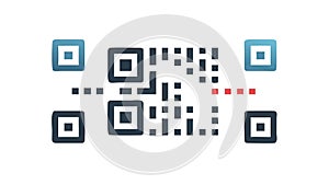 Simple Stylized QR Code Icon Vector Art, vector design Generative AI