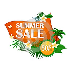 Simple Summer sale and discount stickers or label