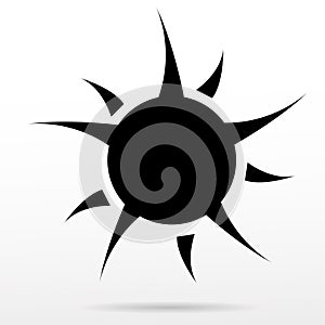 Simple sun vector icon on white background.