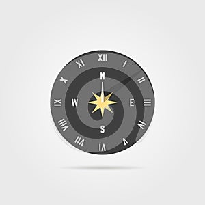 Simple sundial icon with shadow