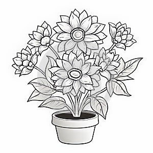 Simple Sunflower Coloring Page For Children