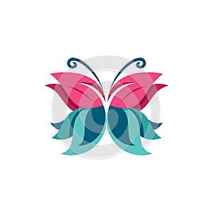 Simple Sweet Leaf Butterfly Beautiful Symbol Illustration