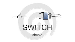 Simple switch icon and symbol