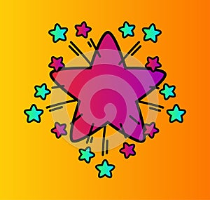 Simple symbol explosive star with sprouting stars