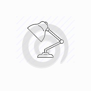 Simple table lamp icon isolated