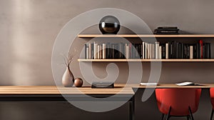Simple Table And Shelves: Photorealistic Still Life In Uhd Image