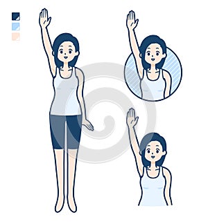 Simple tank top woman_raise-hand