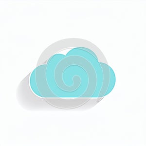 Simple Teal Cloud Icon on White Background