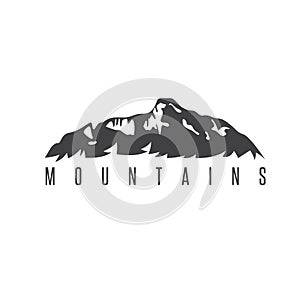 Simple template logo icon of the abstract mountains.Vector illustration