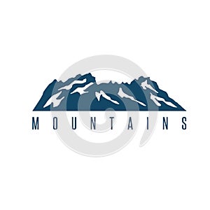 Simple template logo icon of the abstract mountains.Vector illustration