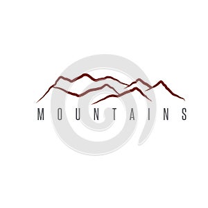 Simple template logo icon of the abstract mountains.Vector illustration