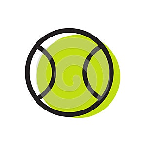 Simple tennis ball logo icon desgin, isolated on white background