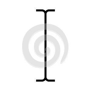 Simple text insert marker isolated on white background. Mouse cursor pointer icon, Vector