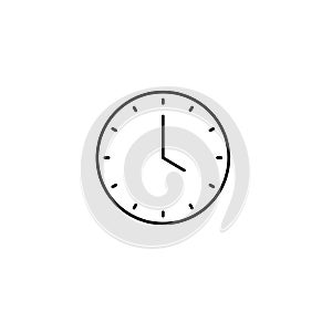 Simple thin line clockface ico photo