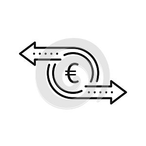 simple thin line euro like cash flow icon