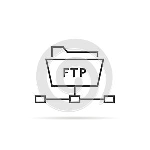 Simple thin line ftp folder icon