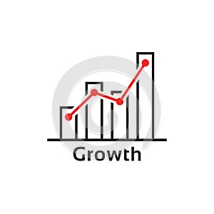 Simple thin line growth logo like success