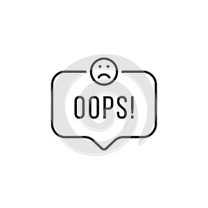 simple thin line oops speech bubble