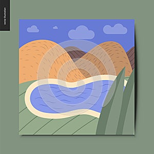 Simple things - landscape with a lake and hills