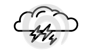 Simple Thunderstorm Cloud Outline Icon, vector design Generative AI