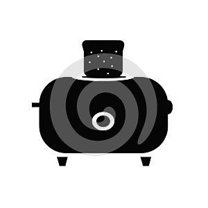 Simple toaster with bread icon Flat vector illustration