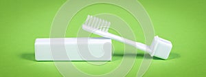 Simple toothbrush, isolated on green