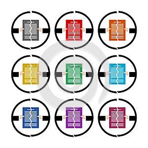 Simple Torn document icon, color set