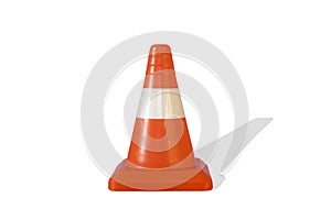 a simple traffic cone isolated, abstract safety construction on the street road highway
