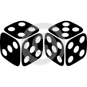 Two transparent dice showing different numbers