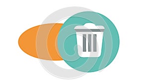 Simple Trash Can Delete Remove Flat Design UI UX Icon, vector design Generative AI
