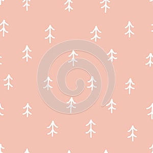 Simple tree scandinavian christmas seamless pattern vector