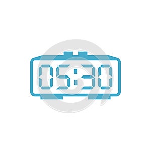 Simple Trendy Digital Clock Icon Vector Template Illustration Design