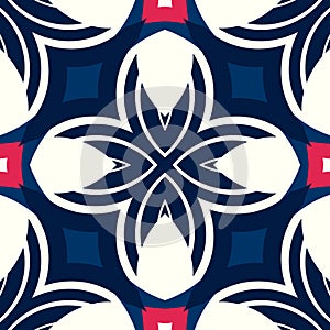 Simple trendy symmetrical geometric pattern. Great for fashion design and house interior design. Template for textile, ceramic