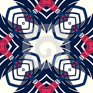 Simple trendy symmetrical geometric pattern. Great for fashion design and house interior design. Template for textile, ceramic