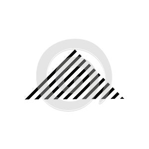 Simple triangle stripes mountain logo vector