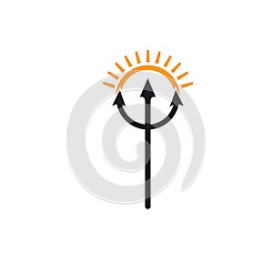 simple trident concept vector icon illustration design